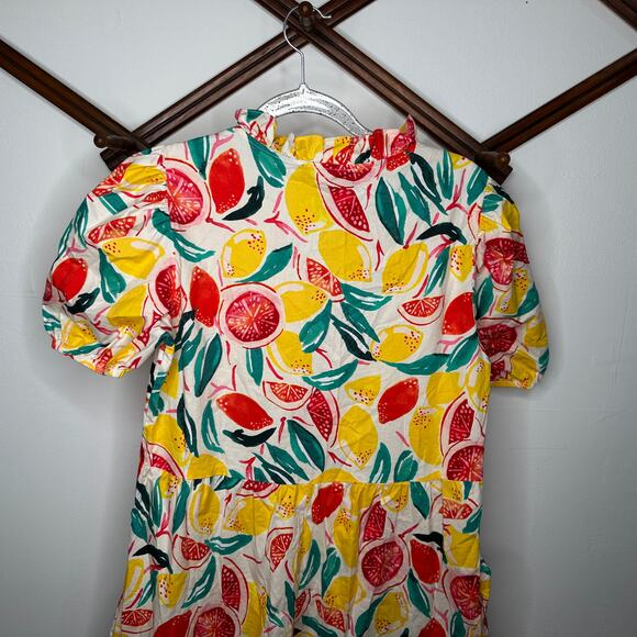 Donna Morgan Fruit Print Cotton Midi Dress - Picture 4 of 7
